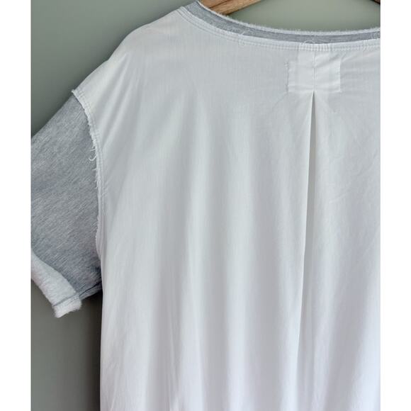 SOUTHCOTT Large Short Sleeve Sweatshirt Dress Mixed Media Gray Casual Loungewear - Picture 8 of 13